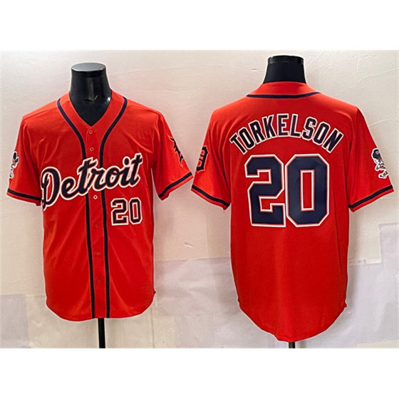 Detroit Tigers #20 Spencer Torkelson Orange MWATKINS With Patch Vapor Premier Limited Stitched Jersey