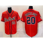 Detroit Tigers #20 Spencer Torkelson Orange MWATKINS With Patch Vapor Premier Limited Stitched Jersey