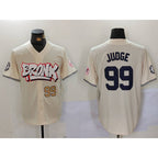 New York Yankees #99 Aaron Judge Cream MWATKINS Limited Stitched Jerseys