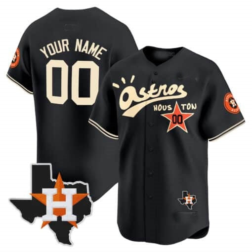 Custom Houston Astros Cactus Jack Style Vapor Premier Limited Jersey ¨C Black MWATKINS