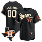 Custom Houston Astros Cactus Jack Style Vapor Premier Limited Jersey ¨C Black MWATKINS