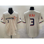 Houston Astros #3 Jeremy Pena Cream MWATKINS 2025 City Connect With Texas Patch Limited Stitched Jersey