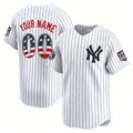 Custom New York Yankees White MWATKINS USA 250 Fourth of July Limited Stitched Jersey