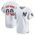 Custom New York Yankees White MWATKINS USA 250 Fourth of July Limited Stitched Jersey