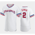 Texas Rangers #2 Marcus Semien White MWATKINS Throwback Stitched Flex Base Jersey