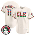 Cleveland Guardians #11 Jos¨¦ Ram¨ªrez Cream MWATKINS Mexico Vapor Premier Limited Stitched Jersey