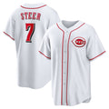 Cincinnati Reds #7 Spencer Steer White MWATKINS Home Replica Jersey