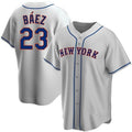 New York Mets #23 Javier Baez Gray MWATKINS Replica Jersey