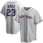 New York Mets #23 Javier Baez Gray MWATKINS Replica Jersey