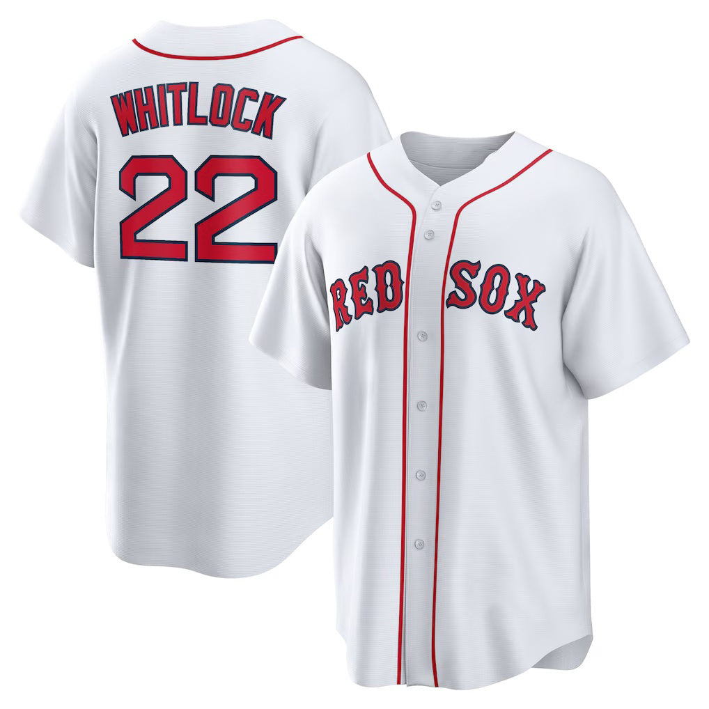 Boston Red Sox #22 Garrett Whitlock White MWATKINS Home Replica Jersey