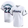 Miami Marlins #22 Sandy Alcantara White MWATKINS Home Limited Player Jersey
