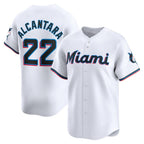 Miami Marlins #22 Sandy Alcantara White MWATKINS Home Limited Player Jersey