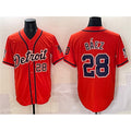 Detroit Tigers #28 Javier B¨¢ez Orange MWATKINS With Patch Vapor Premier Limited Stitched Jersey