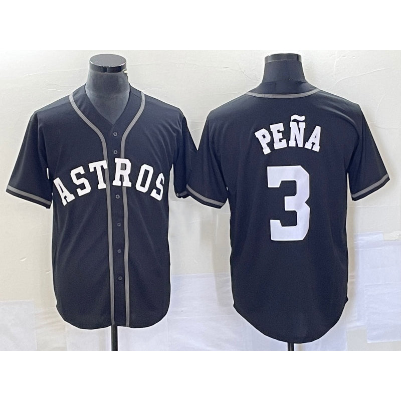 Houston Astros #3 Jeremy Pena Black MWATKINS Cool Base Stitched Jersey
