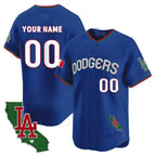 Custom Los Angeles Dodgers Mexico California Patch Vapor Premier Limited Jersey V3 ¨C Royal MWATKINS