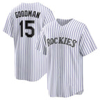 Colorado Rockies #15 Hunter Goodman White MWATKINS Home Replica Jersey
