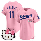 Los Angeles Dodgers #11 Roki Sasaki Pink MWATKINS 2025 Hello Kitty Vapor Limited Stitched Jersey