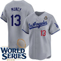 Los Angeles Dodgers #13 Max Muncy Gray MWATKINS 2024 World Series Patch Limited Stitched Jersey
