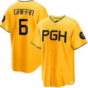 Pittsburgh Pirates #6 Konnor Griffin Yellow MWATKINS City Connect Limited Jersey
