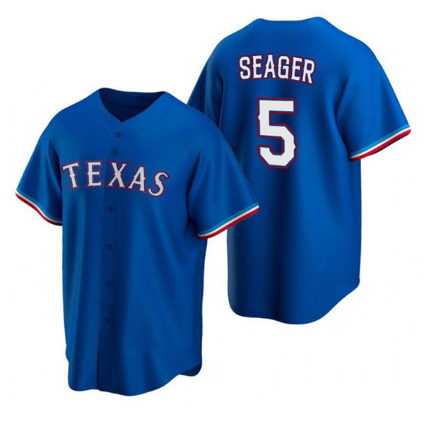 Texas Rangers #5 Corey Seager Blue MWATKINS Cool Base Stitched Jersey