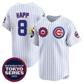 Chicago Cubs #8 Ian Happ White MWATKINS 2025 Tokyo Series Limited Stitched Jersey