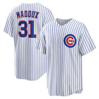 Chicago Cubs #31 Greg Maddux White MWATKINS Home Retired Player Replica Jersey