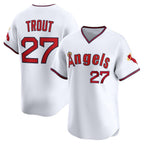 Los Angeles Angels #27 Mike Trout White MWATKINS Alternate Limited Jersey