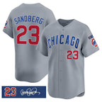 Chicago Cubs #23 Ryne Sandberg Gray MWATKINS 'Ryne Sandberg Tribute' Vapor Limited V3 Stitched Jersey