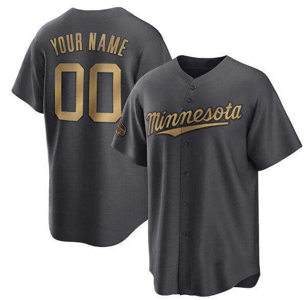Custom Minnesota Twins Active Player Charcoal MWATKINS 2022 All-Star Cool Base Stitched Jersey