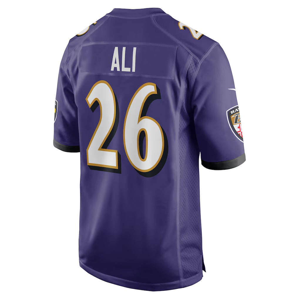B.Ravens #26 Rasheen Ali Purple MWATKINS Team Game Jersey