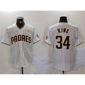San Diego Padres #34 Michael King White MWATKINS With PS Patch Cool Base Stitched Jersey