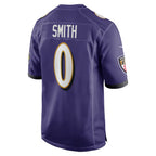 B.Ravens #0 Roquan Smith Purple MWATKINS Team Game Jersey