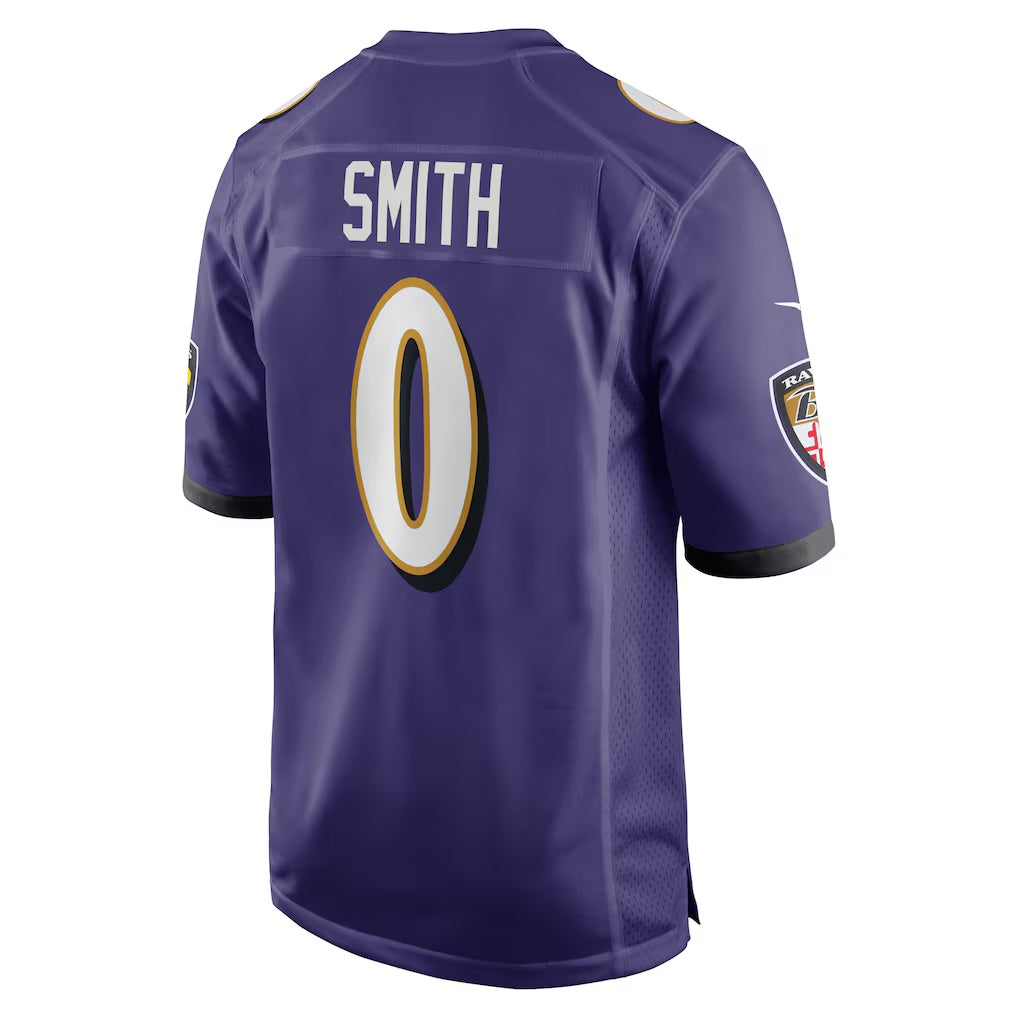 B.Ravens #0 Roquan Smith Purple MWATKINS Team Game Jersey