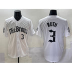 New York Yankees #3 Babe Ruth White MWATKINS 'Gothic Legacy Edition' Vapor Premier Limited Stitched Jersey