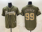 Atlanta Braves #99 Spencer Strider Olive MWATKINS 2026 Armed Forces Day Stitched Jersey