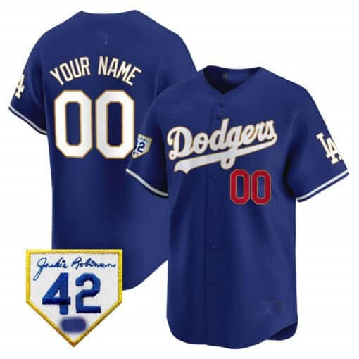 Custom Los Angeles Dodgers 2024 Jackie Robinson Patch Vapor Premier Limited Jersey ¨C Royal MWATKINS
