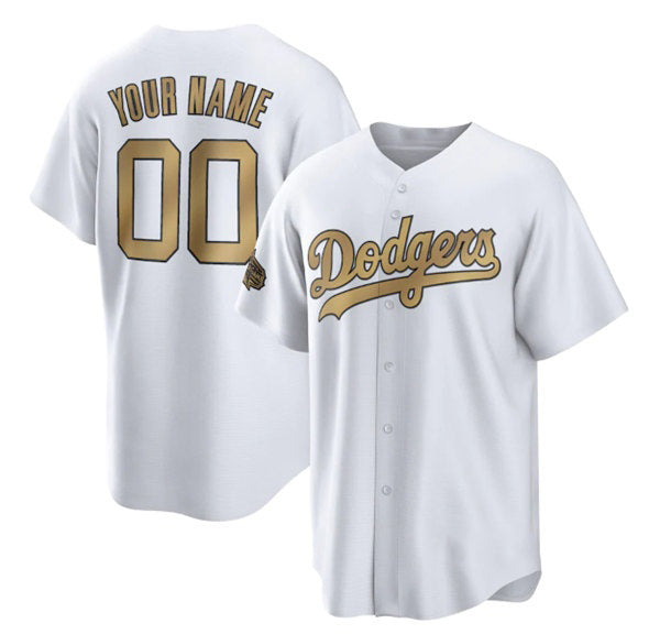 Custom Los Angeles Dodgers Active Player White MWATKINS 2022 All-Star Cool Base Stitched Jersey