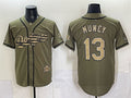 Los Angeles Dodgers #13 Max Muncy Olive MWATKINS 2026 Armed Forces Day Stitched Jersey