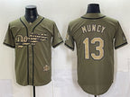 Los Angeles Dodgers #13 Max Muncy Olive MWATKINS 2026 Armed Forces Day Stitched Jersey