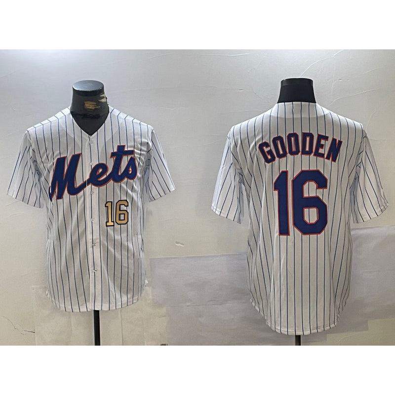 New York Mets #16 Dwight Gooden White MWATKINS Cool Base Stitched Jerseys
