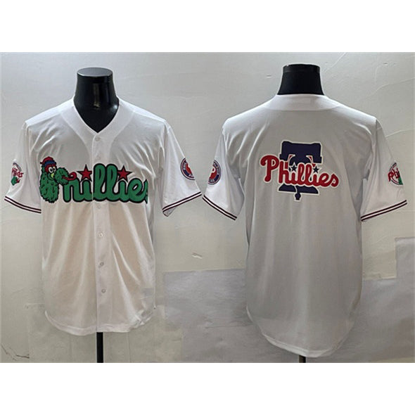 Philadelphia Phillies Team Big Logo White MWATKINS Phanatic Limited Stitched Jersey