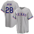Texas Rangers #28 Jonah Heim Gray MWATKINS Cool Base Stitched Jersey