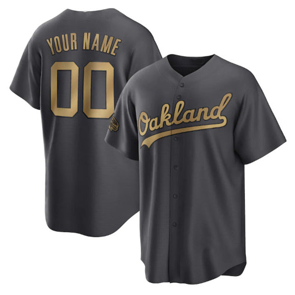 Custom Oakland Athletics Active Player Charcoal MWATKINS 2022 All-Star Cool Base Stitched Jersey