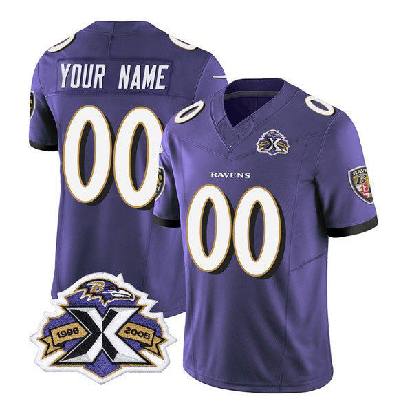 Custom B.Ravens Active Player Purple MWATKINS 2023 F.U.S.E With Patch Throwback Vapor Limited Stitched Jersey