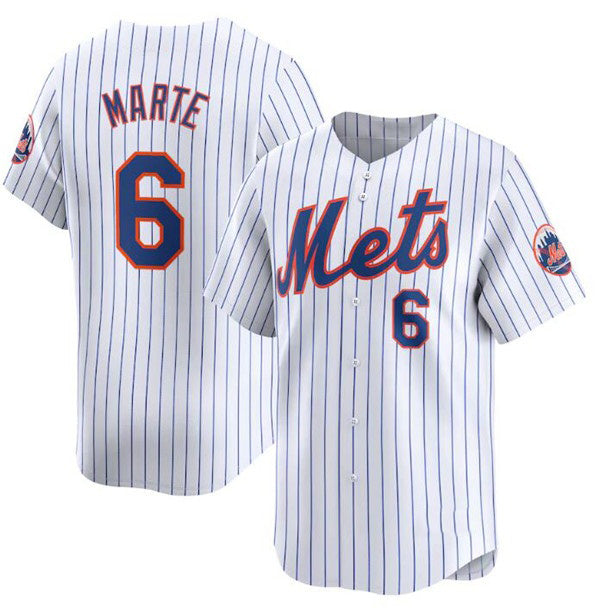 New York Mets #6 Starling Marte White MWATKINS 2024 Home Limited Stitched Jersey