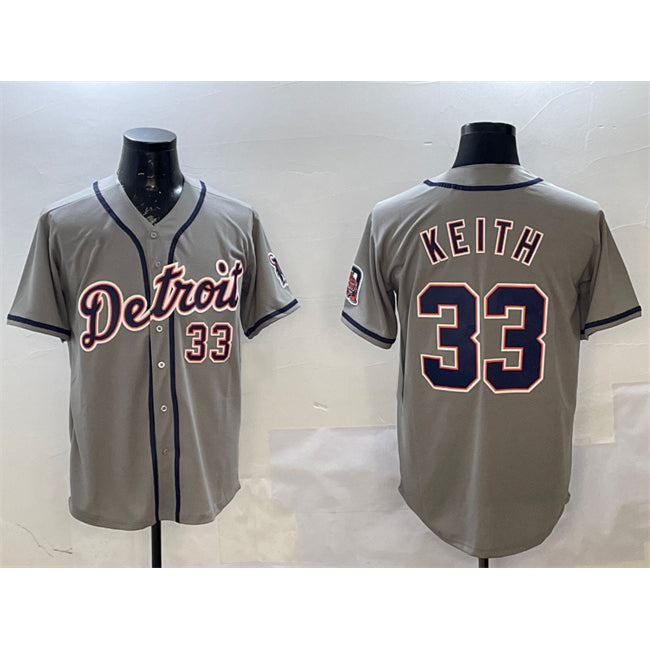 Detroit Tigers #33 Colt Keith Gray MWATKINS Cool Base Stitched Jersey