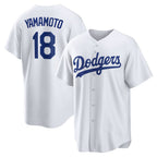 Los Angeles Dodgers #18 Yoshinobu Yamamoto White MWATKINS Home Replica Player Jersey