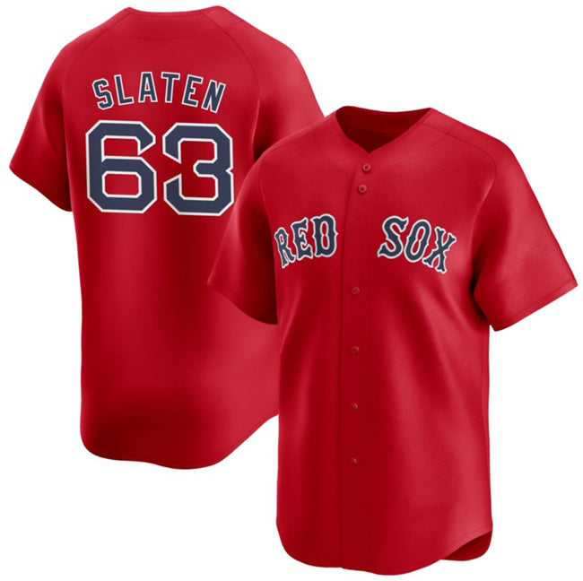 Boston Red Sox #63 Justin Slaten Red MWATKINS 2025 Alternate Limited Stitched Jersey