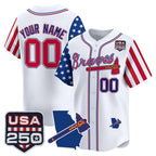 Custom Atlanta Braves America 250 Edition Vapor Premier Limited White MWATKINS Stitched Jerseys