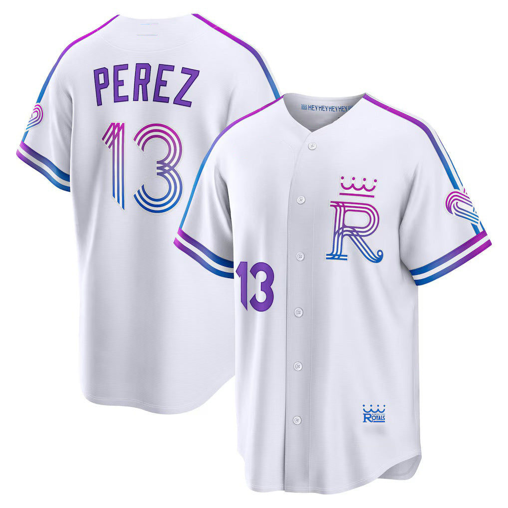 Kansas City Royals #13 Salvador Perez White MWATKINS 2026 City Connect Stadium Jersey